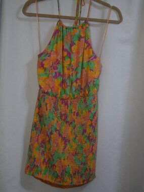 LOST+WANDER Eternal Lights Floral Minidress In Peach/Pink size small